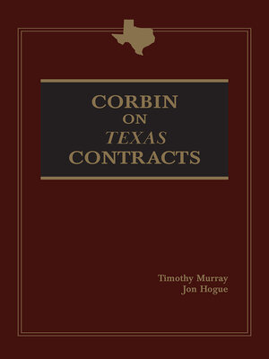 cover image of Corbin on Texas Contracts